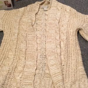 Tan white cardigan